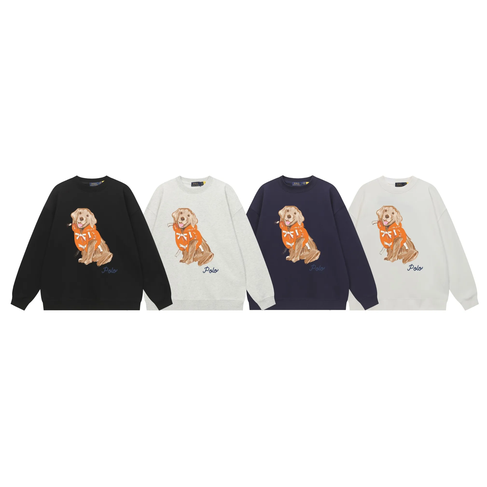 P200 Long-term stock] RalphLauren/Ralph Lauren 2025 autumn and winter new bear letter print 420g heavy large terry sweatshirt Ralph Lauren's age-reducing item, the coat fabric is made of 85% cotton ➕15% polyester, which not only retains the softness, comfort and breathability of cotton, but also adds the wear resistance and wrinkle resistance of polyester fiber, making the clothes more durable and easy to care for. Even in slightly cooler weather, you won't feel stuffy when wearing it. This kind of fabric has a natural crisp feel and is not easy to pill or deform. The bear on the chest is printed with English letters. It is full of color, full of three-dimensionality, and lifelike, adding a bit of liveliness and interest to the whole sweatshirt. There is no pressure to dress, regardless of age or gender. Complete accessories! Color: black, white, navy blue, light floral gray Size: M-L-XL-XXL